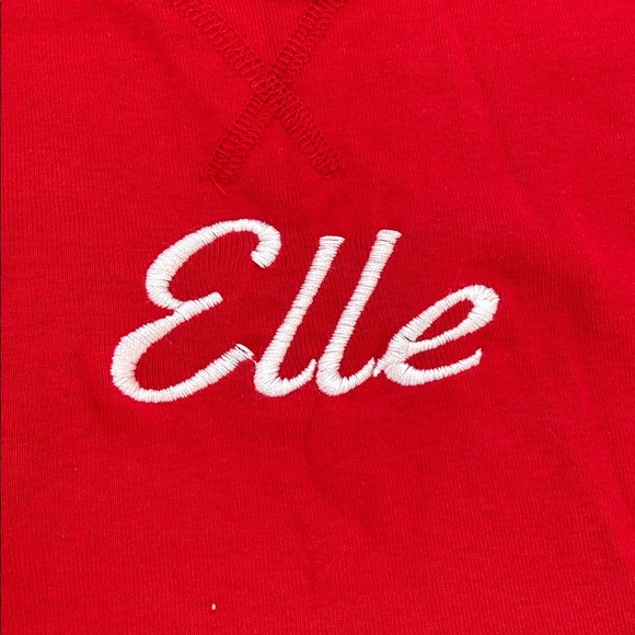 “Elle” Embroidered Monogrammed Long Sleeve Pajama Shirts - Picture 6 of 7